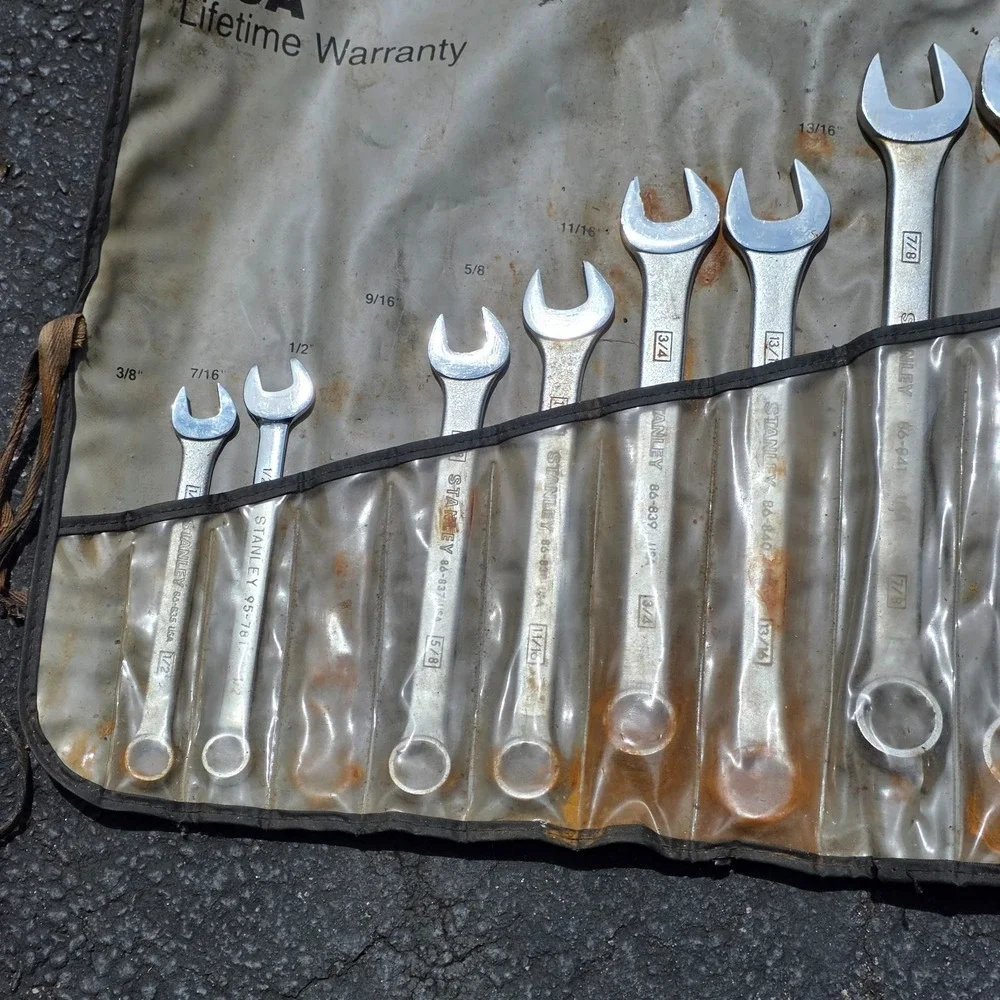 VTG Stanley Wrench Set with Pouch USA 12‑Pc 3/8–1‑1/4 Industrial 85-452